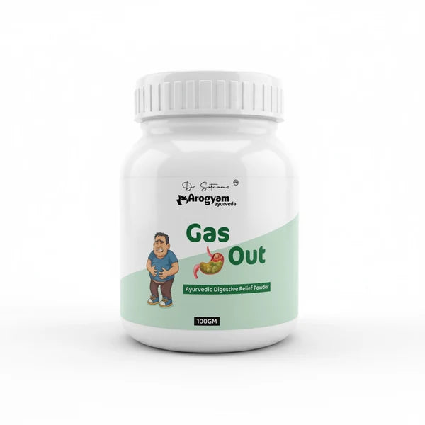 Dr. Satnam’s Arogyam Ayurveda Gas Out Powder (100g) | Ayurvedic Digestive Relief Powder for Bloating, Acidity, Flatulence & Indigestion