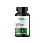 Vitalmins Panax Ginseng Capsules | Premium Korean Red Ginseng Extract for Physical Stamina, Mental Focus & Immunity – 60 Veg Capsules