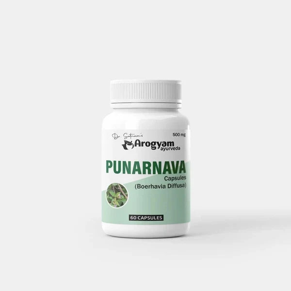 Dr. Satnam’s Arogyam Ayurveda Punarnava Capsules (500mg, 60 Capsules) | Pure Boerhavia Diffusa Extract for Kidney Health, Fluid Retention & Systematic Detoxification