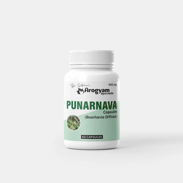 Dr. Satnam’s Arogyam Ayurveda Punarnava Capsules (500mg, 60 Capsules) | Pure Boerhavia Diffusa Extract for Kidney Health, Fluid Retention & Systematic Detoxification