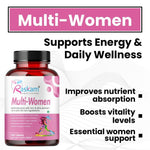 Raskam Multi Women - 100 Tablets - Multivitamin for Women with Biotin, Vitamin C & 29 vital Nutrients for Overall Health, Radiance, Strong Bones & Immunity