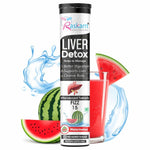 Raskam Liver Detox Effervescent Tablets – Plant-Based Detox with 9 Ayurvedic Herbs | Sugar-Free | Refreshing Watermelon Flavor | Drop, Fizz, Sip | Fizz 15 Tablets