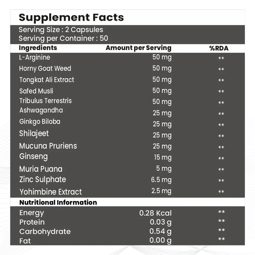 Raskam Testocharge - 100 Capsules Supports Strength & Stamina, For Men