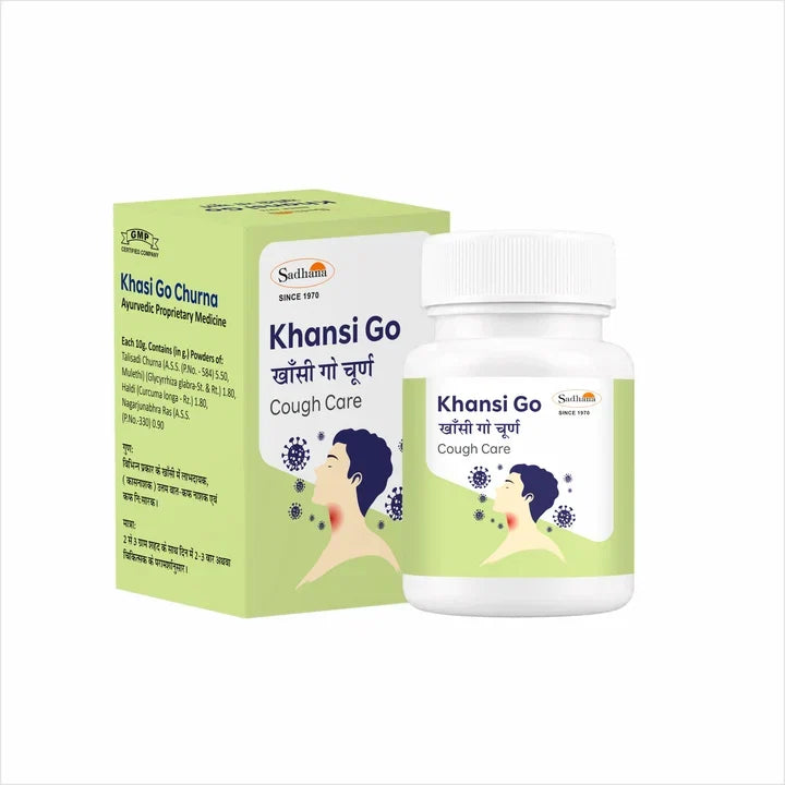 Sadhana Khansi Go (20g) | Ayurvedic Herbal Granules for Rapid Relief from Cough, Sore Throat & Congestion
