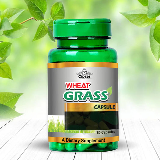 Cipzer Wheat Grass Capsule - 60 Capsules | Natural Detox, Immunity Booster, Energy & Digestive Support