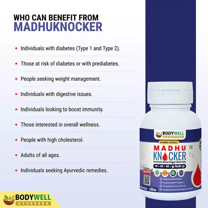 Bodywell Madhuknocker Capsules – Advanced Metabolic & Glucose Balance Support – 60 Capsules (500mg)
