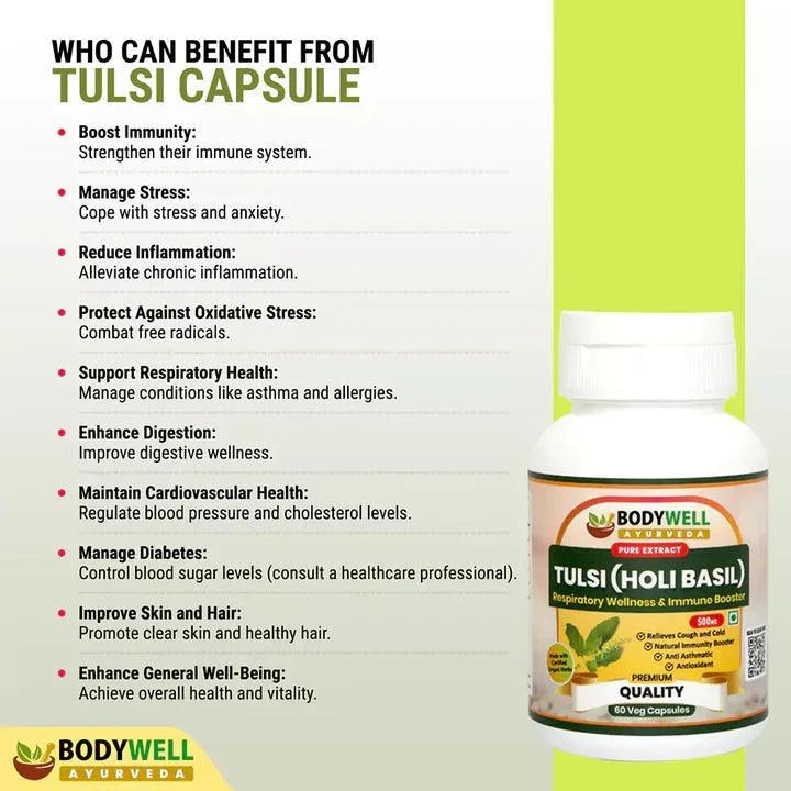 BodyWell Tulsi Veg Capsule - 60 Capsules