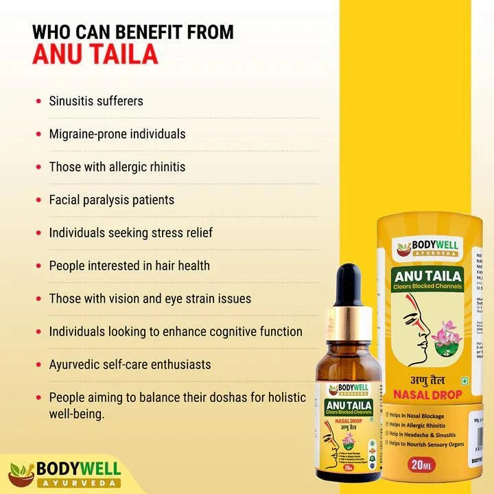 BodyWell Anu Taila – Ayurvedic Nasal Oil for Respiratory Wellness & Clarity – 20ml