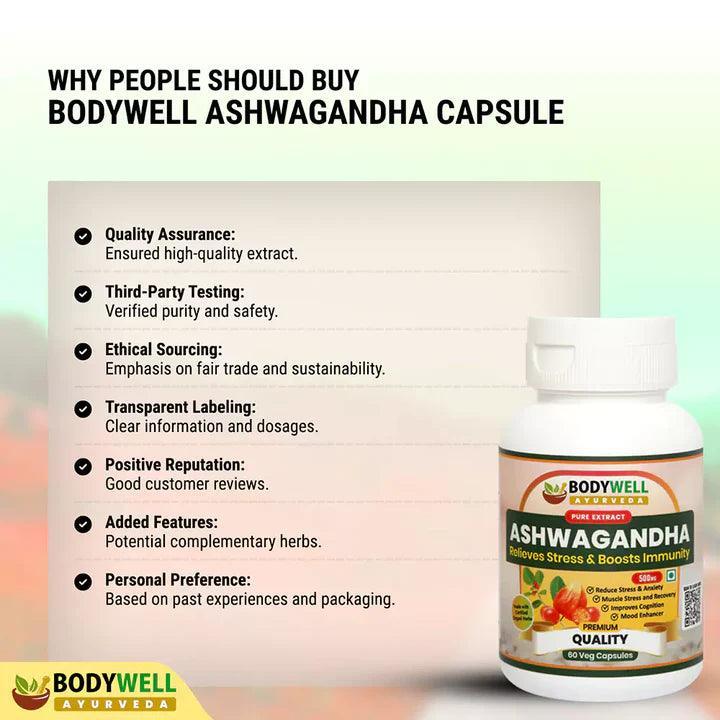 BodyWell Ashwagandha Veg Capsule - 60 Capsules