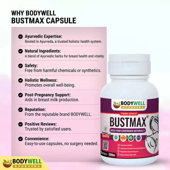 Bodywell Ayurveda BustMax Capsules - 90 Capsules - 500mg