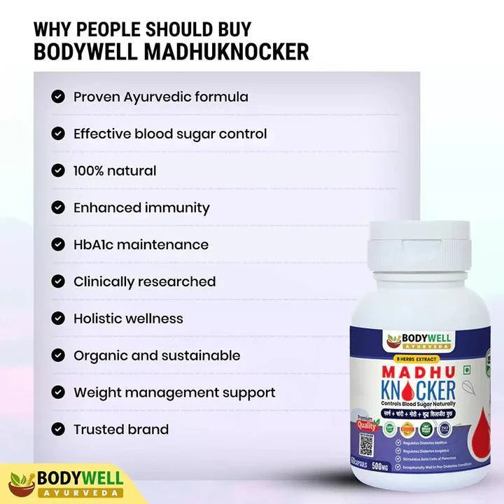 Bodywell Madhuknocker Capsules – Advanced Metabolic & Glucose Balance Support – 60 Capsules (500mg)