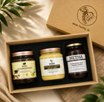 Hetha Hetha Wooden Gift Box With Desi Bilona Ghee