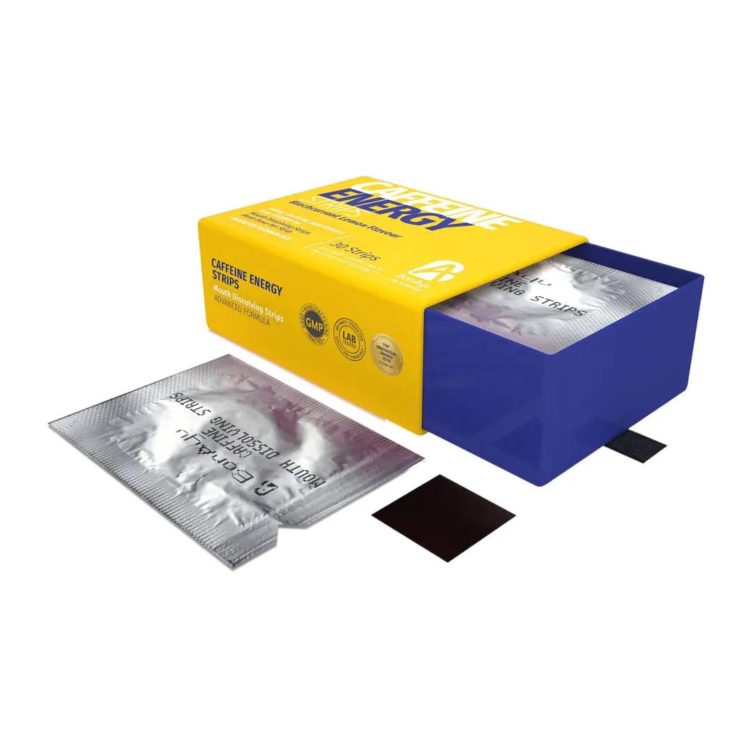 Bonaiyu Caffeine Energy Mouth Dissolving Strips for Men and Women - 30 Strips