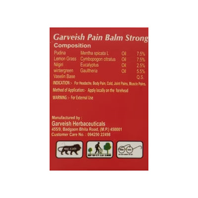 Garveish Strong Pain Balm - 10gms
