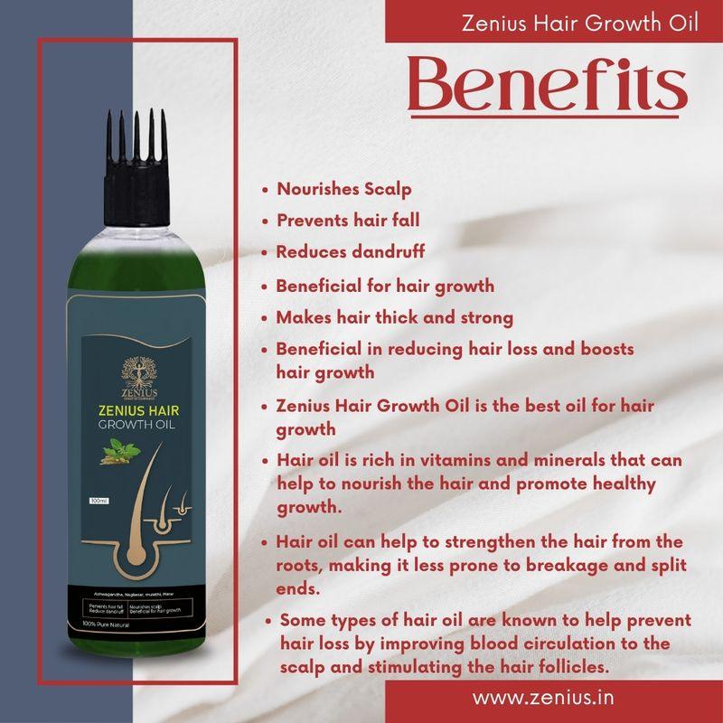 Zenius Hair Growth Oil - for Hair Growth, Dandruff Removal, and Improvement - 100ml Oil