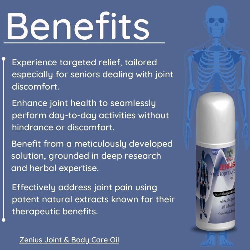 Zenius Joint & Body Care Oil - Body Pain Relief Oil for Joint Support and Pain Relief - 60ml Oil