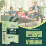 Zindagi Stevia Powder Sachets (100 Sachets) and Stevia White Powder (200 gm) - Natural Sugar Free Sweetener (combo pack)