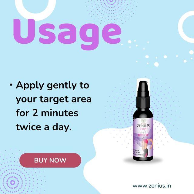 Zenius Hip Grow Oil - for Butt Enhancement and Tightening - 50ml Oil