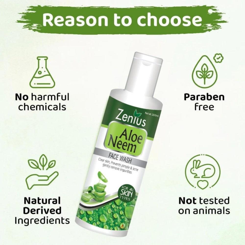 Zenius Aloe Neem Facewash for oily & dry skin, face wash for acne