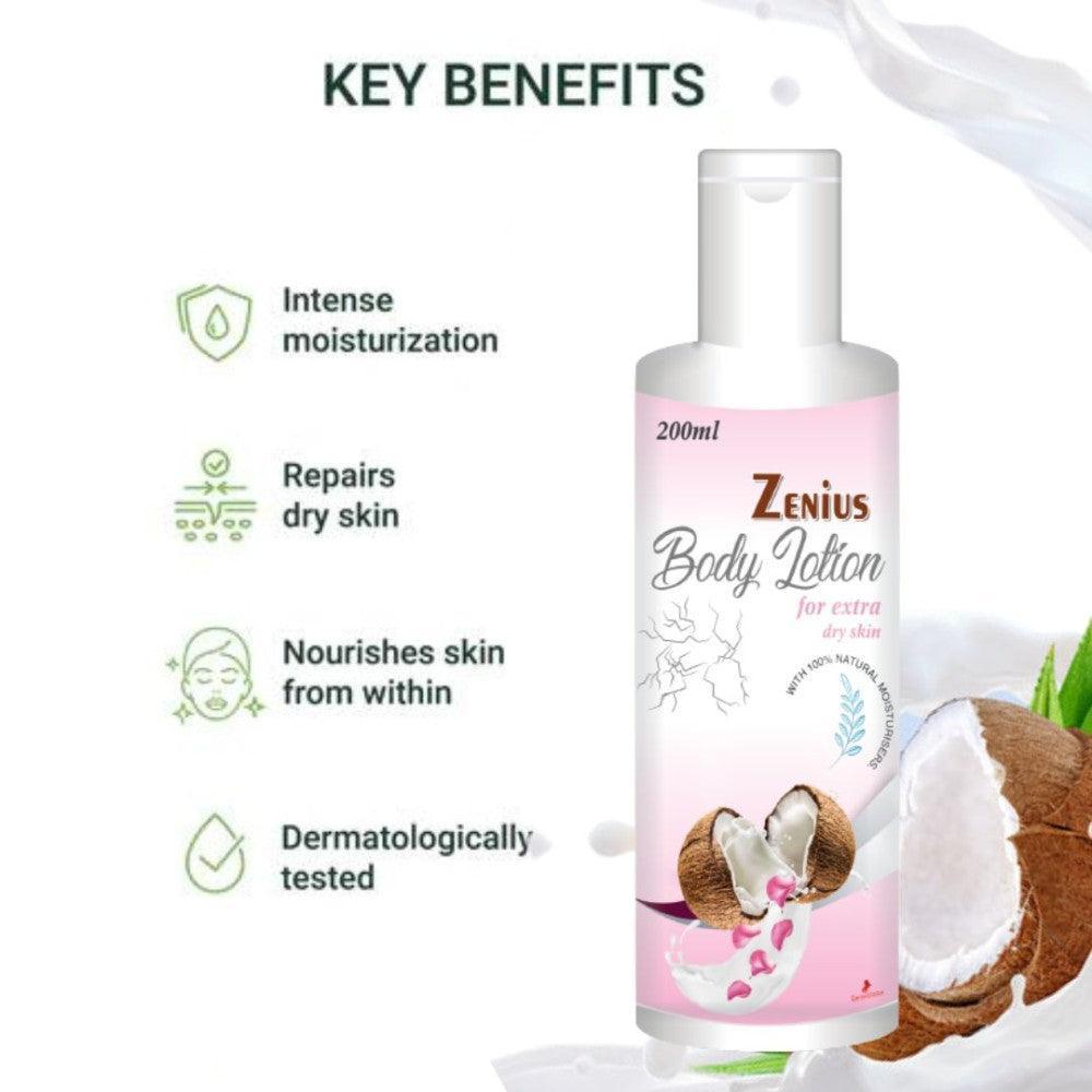 Zenius Body Lotion for dry skin - remove all sketch marks naturally