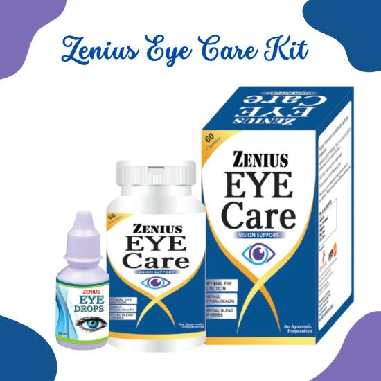 Zenius Eye Care Kit - Ayurvedic Eyes Treatment - Capsule + Oil