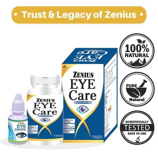 Zenius Eye Care Kit for Eye Health, Vision Care (60 Capsule and 10ML Drop)