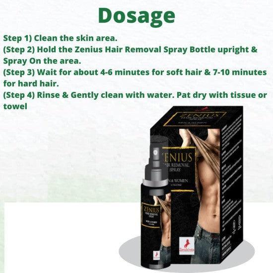 Zenius Hair Removal Spray for Women & Men