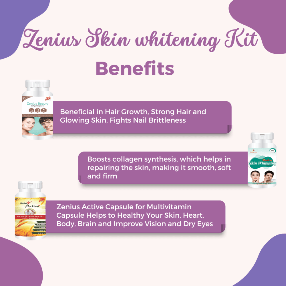 Zenius Skin Whitening Kit Beneficial To Dry Eyes & Skin Whitening and Glowing