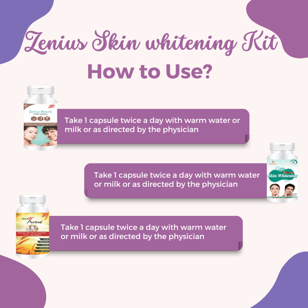 Zenius Skin Whitening Kit Beneficial To Dry Eyes & Skin Whitening and Glowing