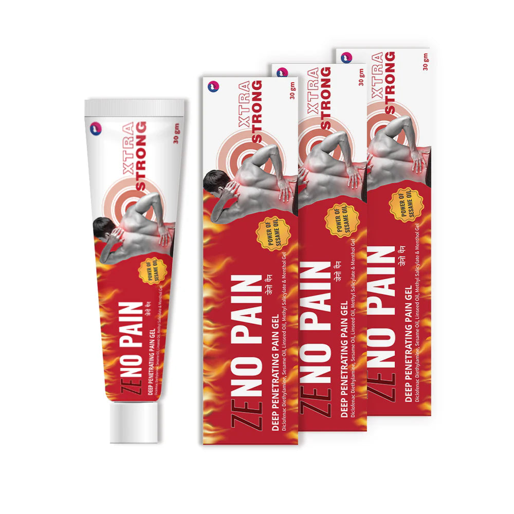 Lifesen Zenopain - Pain Relief Gel 30gm | Power of Aesame Oil Non-sticky Non-staining | Suitable for Back Pain, Muscle Pain, Joint Pain, Knee Pain, Sports related injuries (Pack of 1)