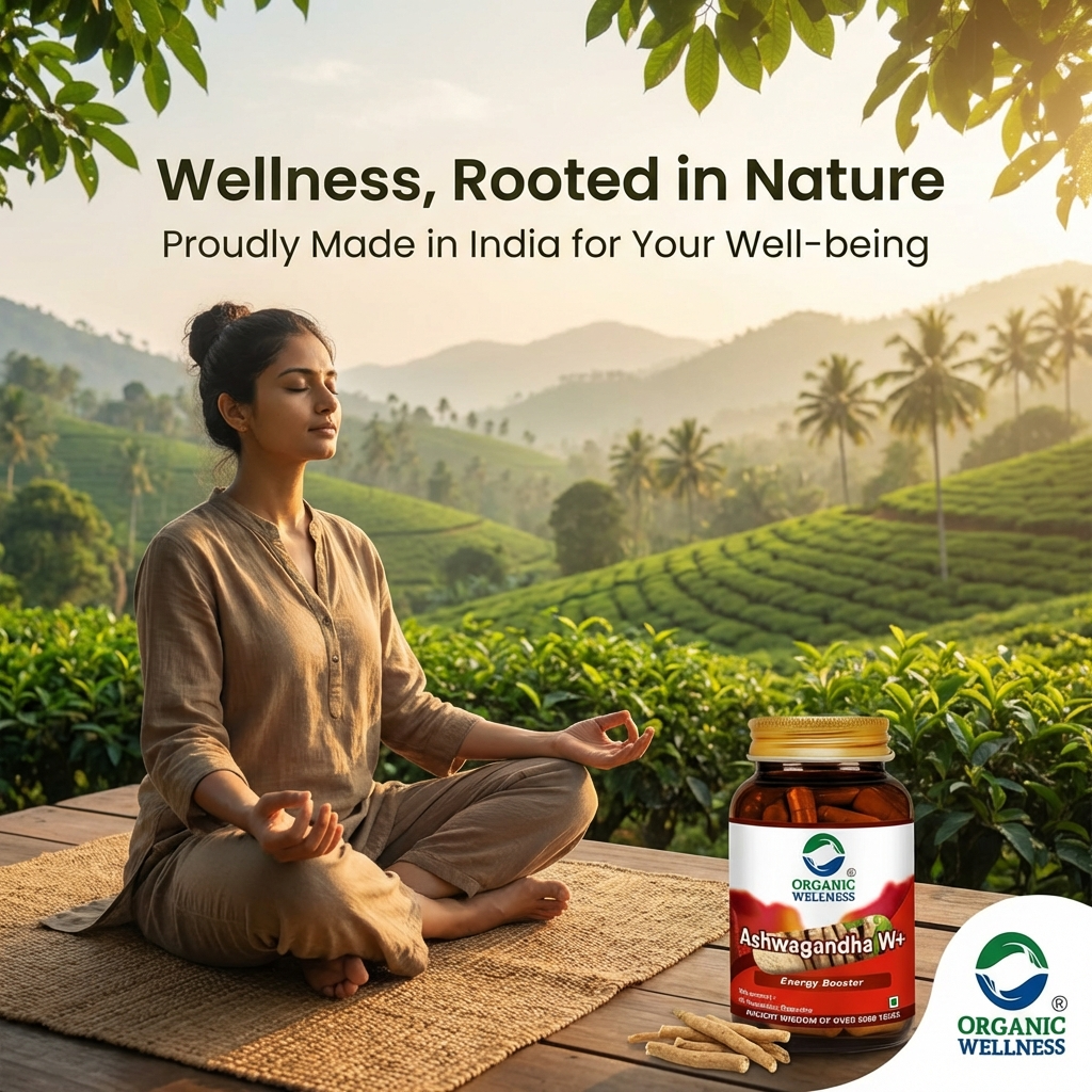 Organic Wellness Ashwagandha | Certified Ashwagandha | For Immunity, Stress Relief & General Wellness | 90 Capsule Bottle