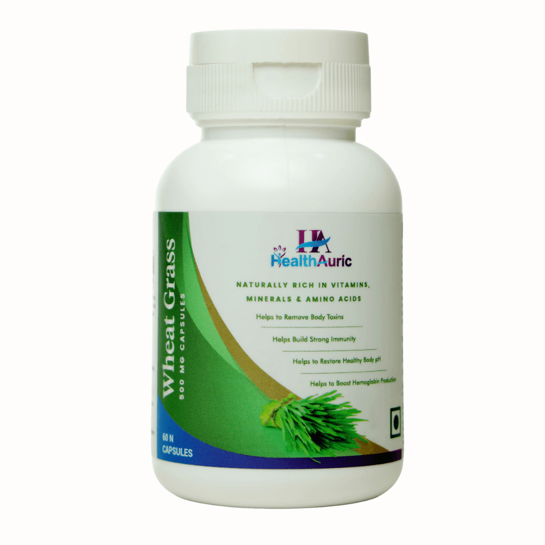Health Auric Wheat Grass Capsules - 500mg