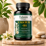 Tulasya Calcium + Vitamin D3 (60 Veg Capsules) | Bone Density, Joint Health & Muscle Support