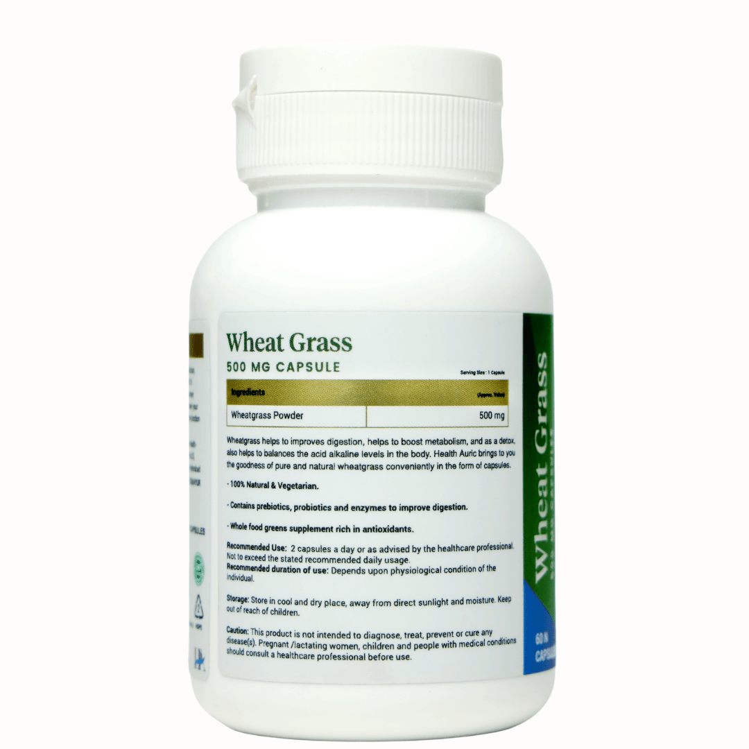 Health Auric Wheat Grass Capsules - 500mg