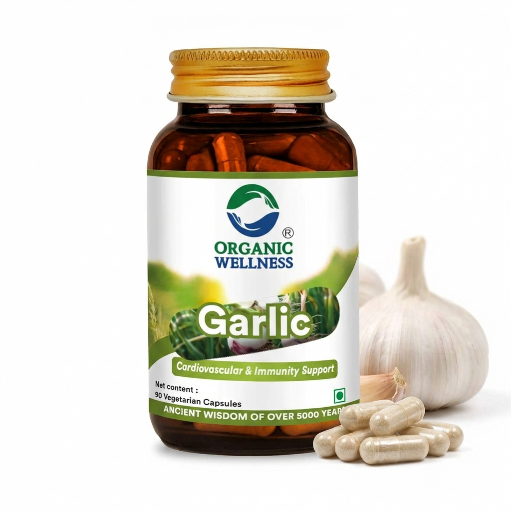 Organic Wellness Garlic Capsules -  90 Vegetarian Capsules
