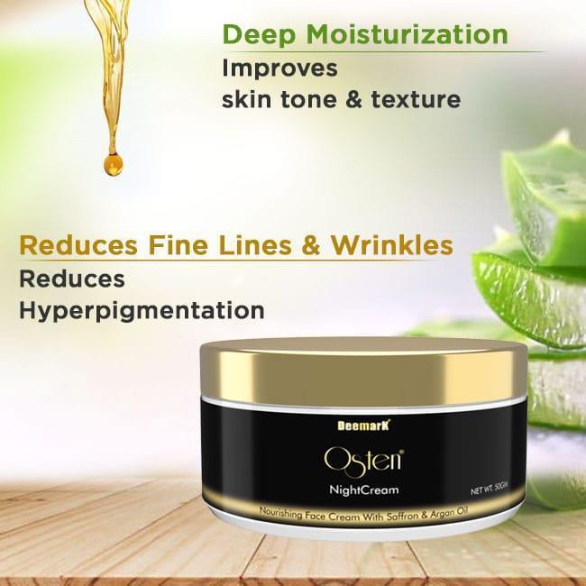 Deemark Osten Night cream for smooth & glowing skin and Reduce wrinkles - 50g