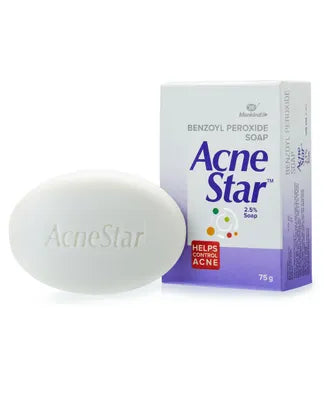Acnestar 2.5% Benzoyl Peroxide Soap | For Acne Prone Skin - 75gm Soap