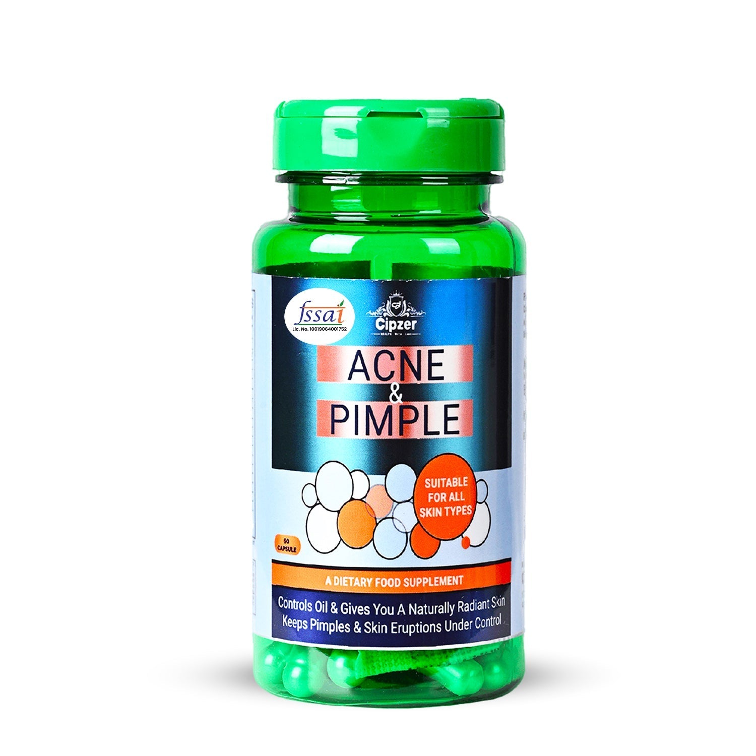 Cipzer Acne & Pimples 60 Capsules | Herbal Skin Care for Clear, Glowing Skin & Oil Control Naturally