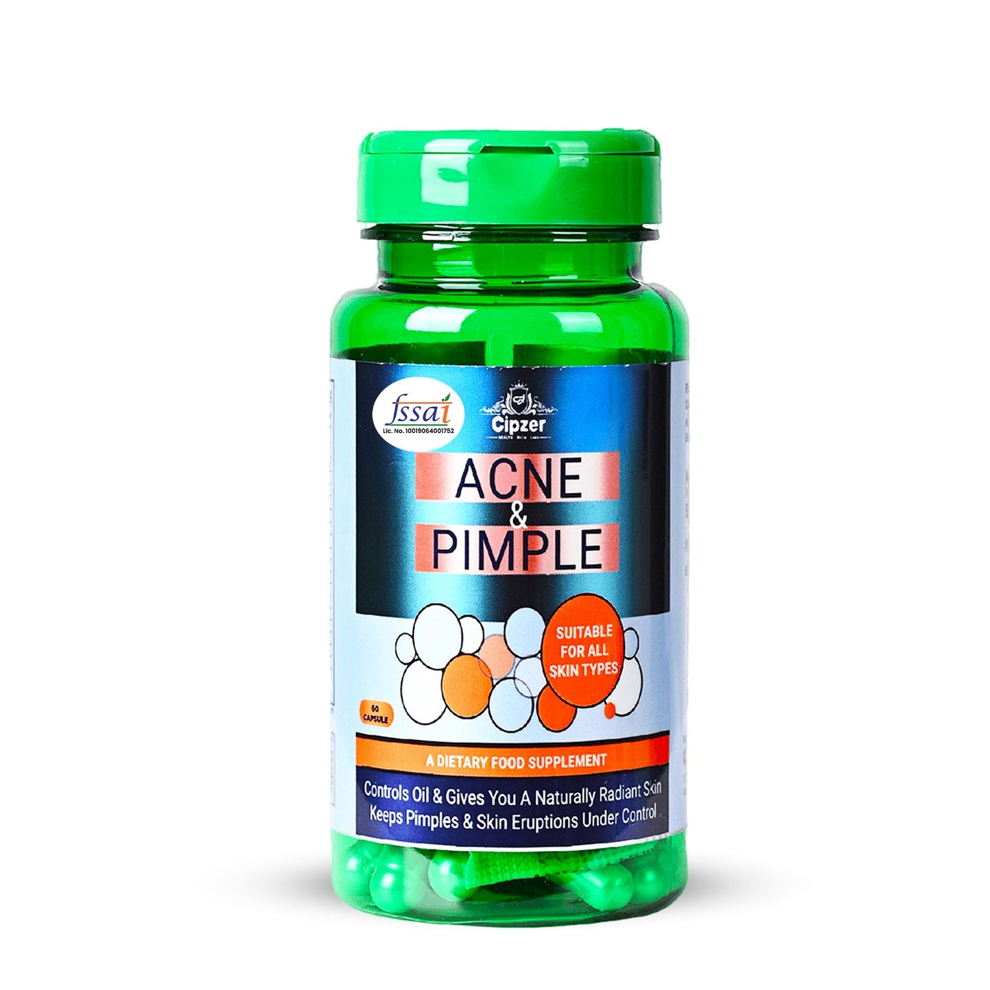 Cipzer Acne & Pimples 60 Capsules | Herbal Skin Care for Clear, Glowing Skin & Oil Control Naturally