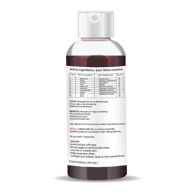 Zenius Nerocare oil - Herbal Massage Oil for Nerve Strength, Pain Relief, and Improved Mobility - 100ml Oil