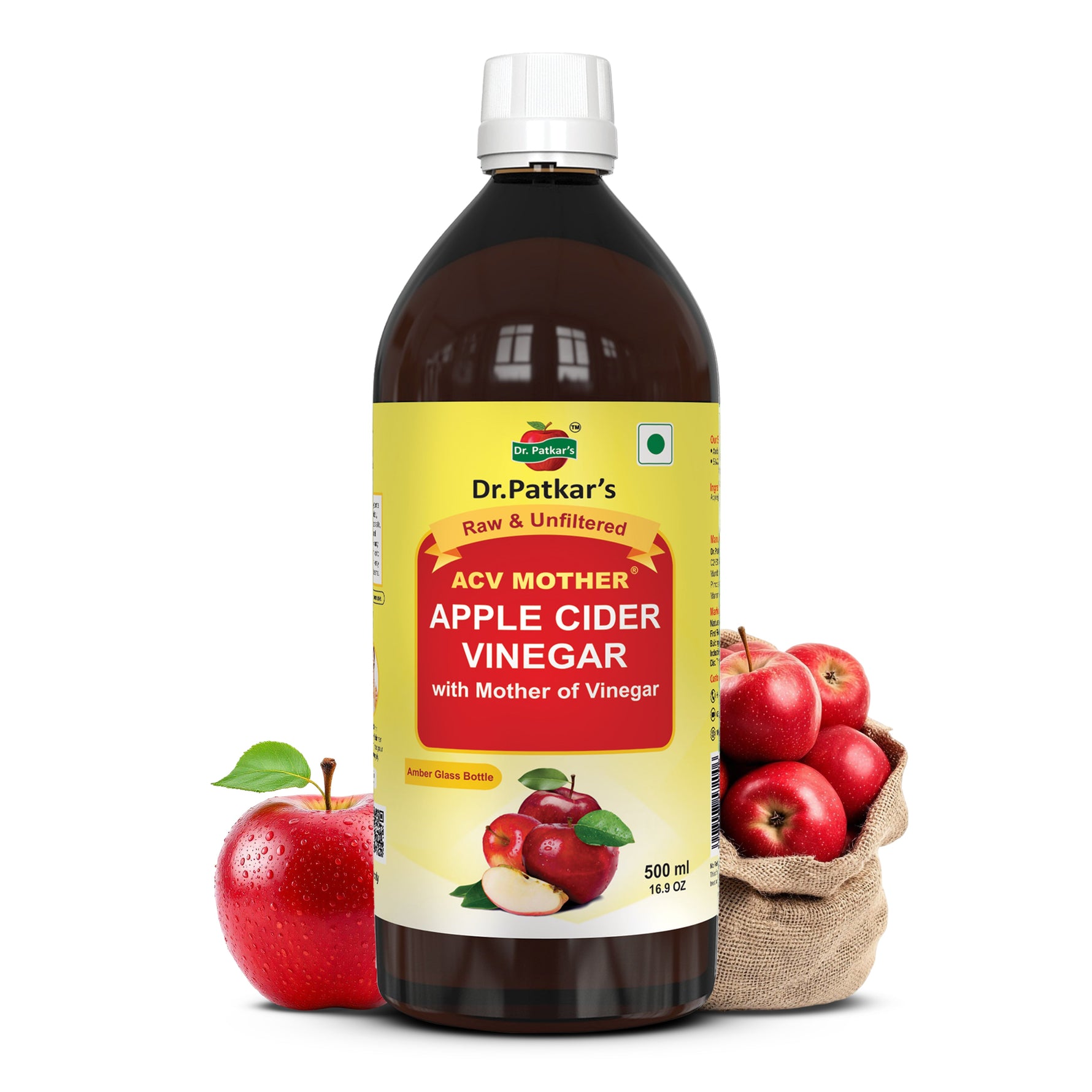 Dr. Patkar's Apple Cider Vinegar with the Mother of Vinegar - Metabolic Balance & Gut Harmony (500ml)