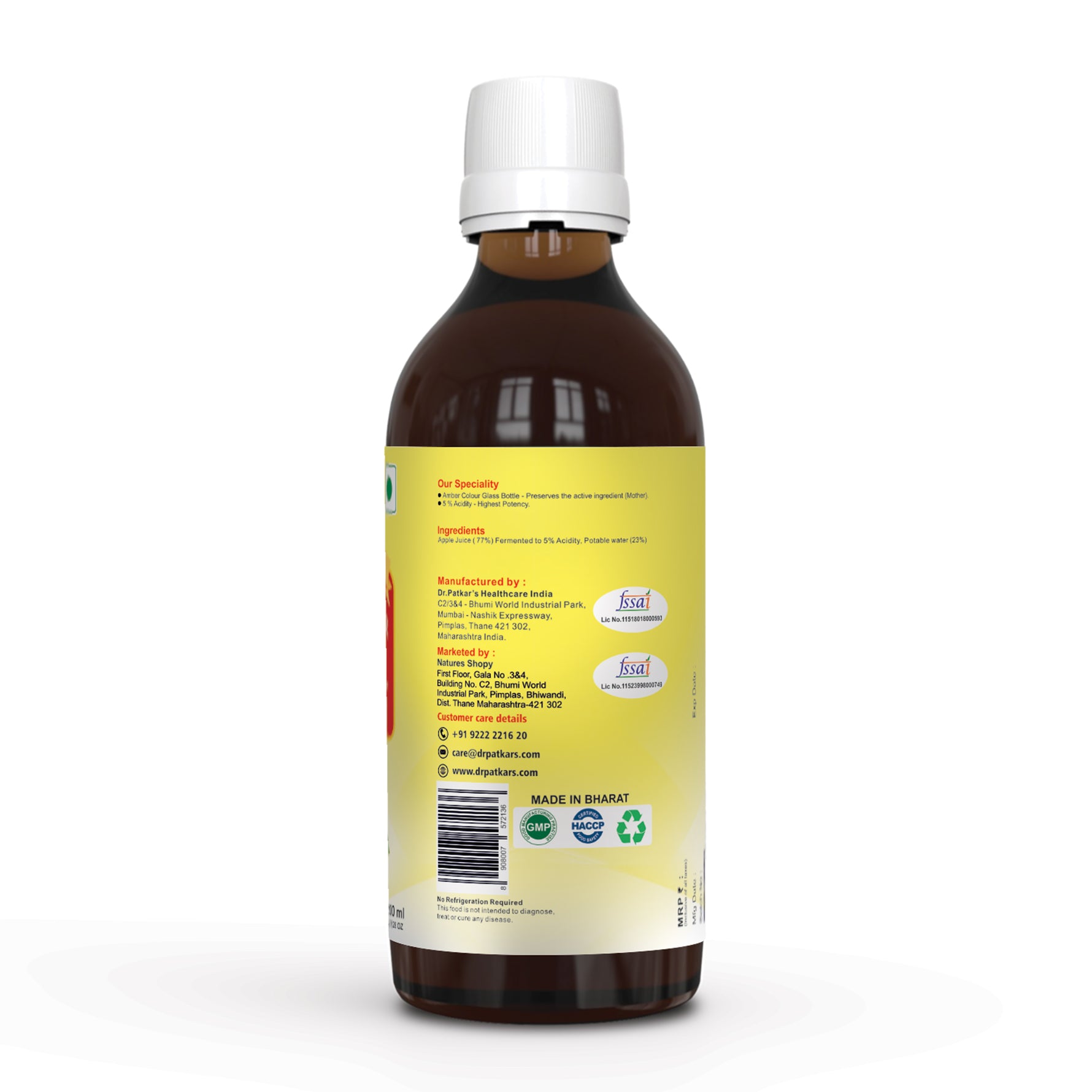 Dr. Patkar's Apple Cider Vinegar with the Mother of Vinegar - 200ml