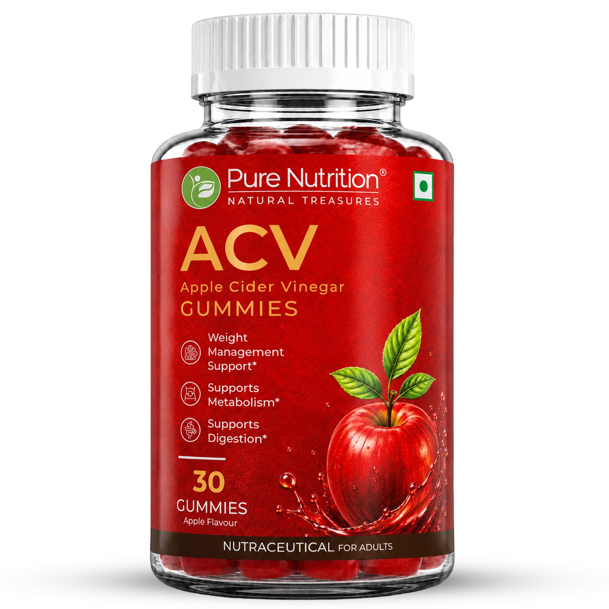 Apple Cider Vinegar Gummies | Pure Nutrition ACV – 30 Gummies