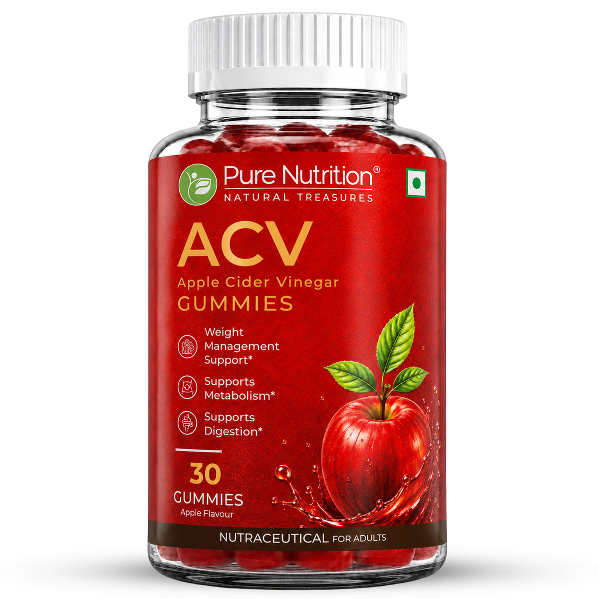 Apple Cider Vinegar Gummies | Pure Nutrition ACV – 30 Gummies