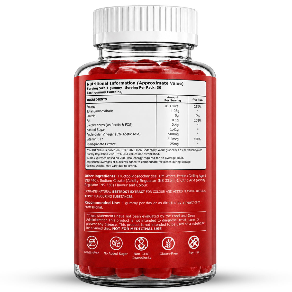 Apple Cider Vinegar Gummies | Pure Nutrition ACV – 30 Gummies