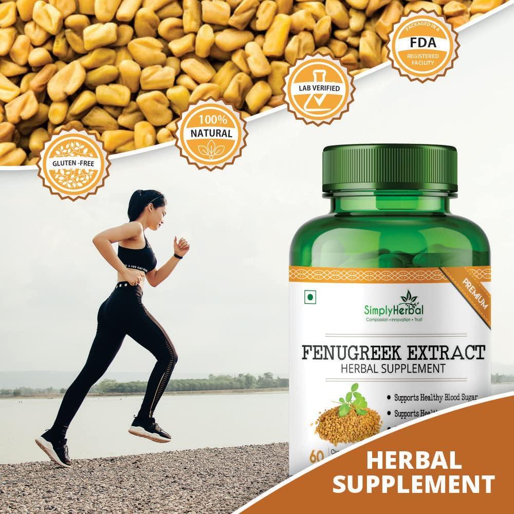 Simply Herbal Fenugreek Extract Vegetarian Capsules - 60 Veg Capsules