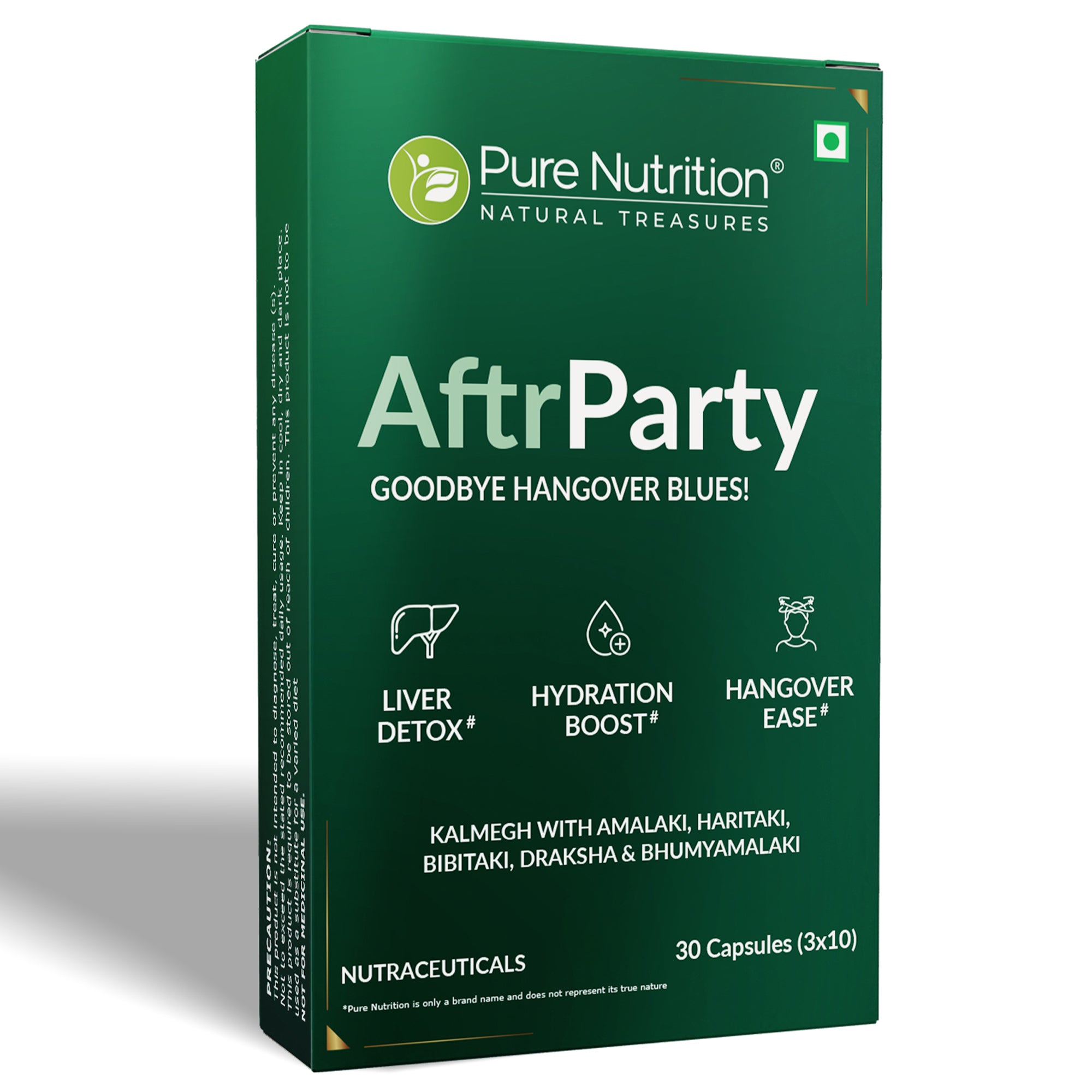 AfterParty Capsules | Herbal Wellness Formula with Kalmegh, Bhumyamalaki, Amalaki, Haritaki & Bibhitaki