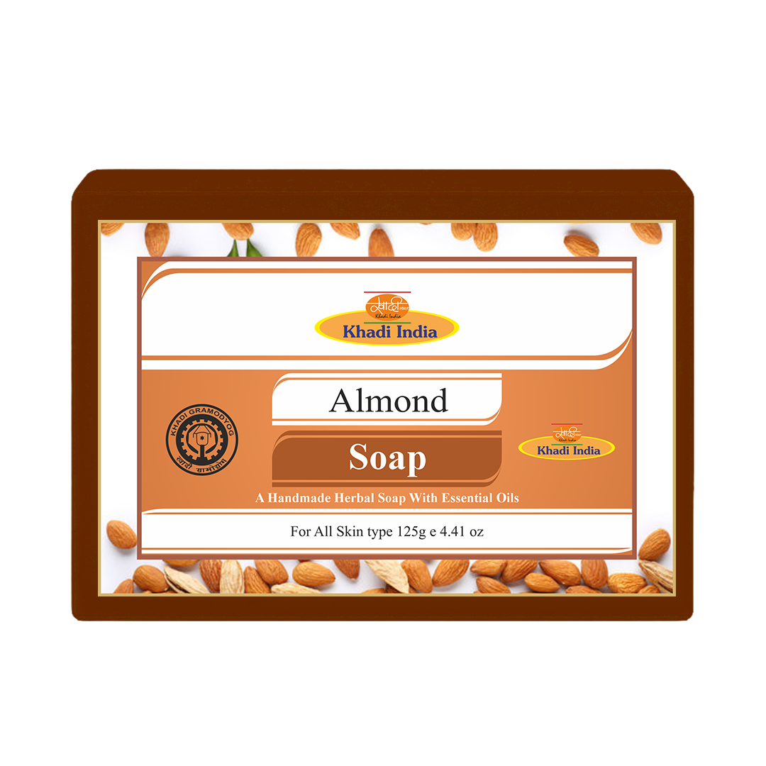 Khadi Care Herbal Almond Soap for Deep Moisturizing & Soft Skin - 125g