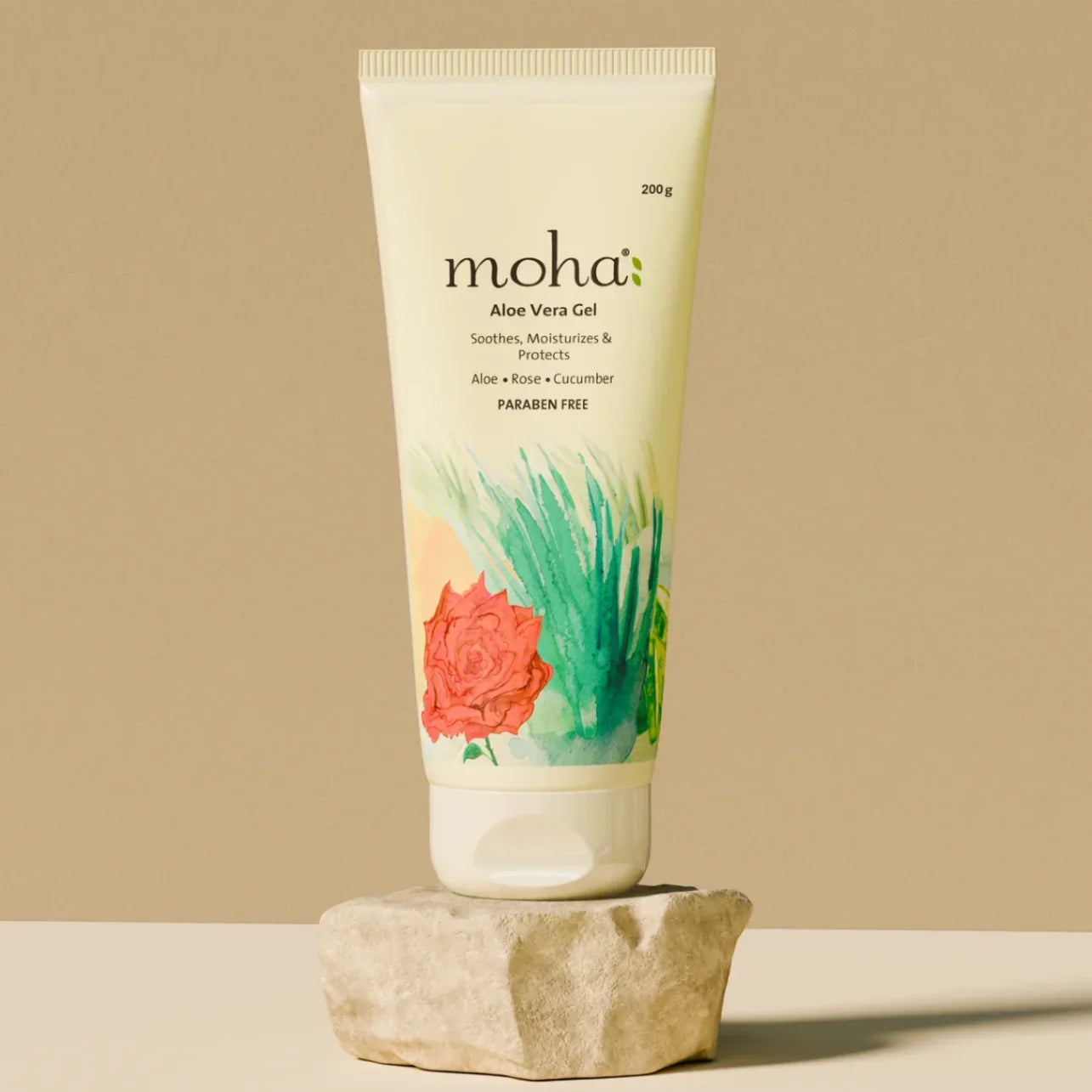 Moha Aloe Vera Gel 200g - Pure Soothing Gel for Face, Hair & Sunburn Relief