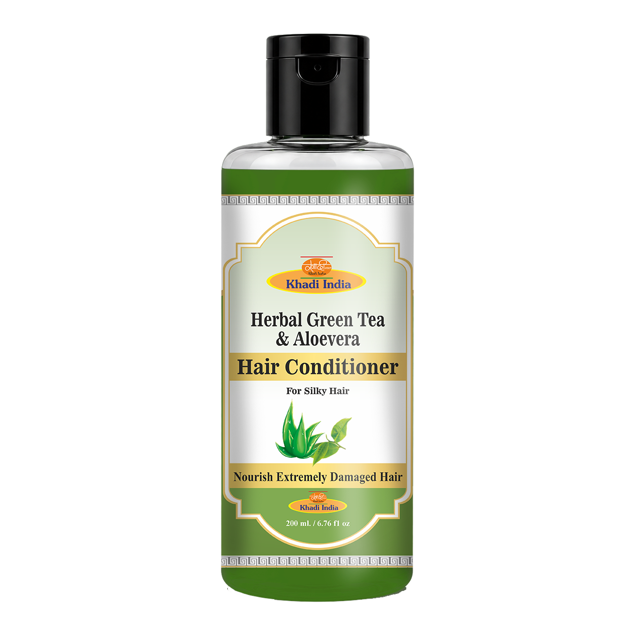 Khadi Care Herbal Green Tea & Aloevera Hair Conditioner for Frizz-Free Shine - 210ml